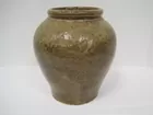 Early Bulbous Hand Thrown Pottery Storage Jar 