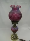 Fenton Cranberry Hobnail Opalescent Table Lamp