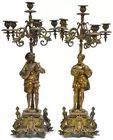 Pr. of Antique Figural Candelabras
