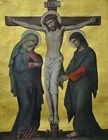 Antq. Painting of Jesus on Cross