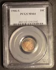 Rainbow  Tone 1906  s Barber  Dime