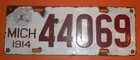 Lyn Liechty Auctions, 1914 Porcelain License Plate