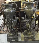 Pr. of Bronze Floor Urns