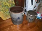 MOUNT EAGLE BLUE DECORATED CROCK