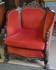 Carved Antq. Chair with Paw Feet