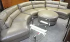 Leather semi-circle Sofa w/Hassock
