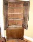 OLD HAND MADE WALNUT CORNER CUPBOARD
