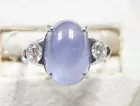 Ladies Platinum blue star sapphire ring