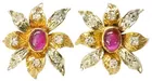 Pr. of 14K Ruby & Diamond Earrings