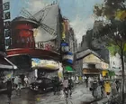 French Street Scene sgd. F. Claver