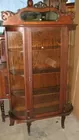 Oak bow glass china cabinet