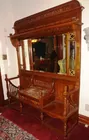 large hall seat carved victorian 