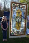 3.5 ft x 7 ft stained glass window 