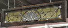Fan Design Stained Glass Window w/Jewels
