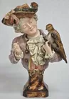 European 21-inch Tall  Majolica Bust