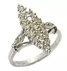 14K Antq. White Gold Ring w/Diamonds
