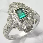 14K White Gold Ring w/Emerald
