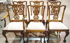 Six Chippendale style dining chairs