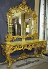 Gold-Gilt Cherubic Console w/Mirror