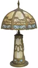 Antq. Slag Glass Panel Lamp