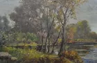 Landscape Oil on Canvas sgd. Merwin