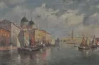 Scene of Venice, Oil sgd. Mathew Brenner