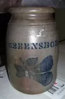 Blue Gray crock w/ Pears