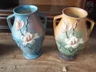 LARGE ROSEVILLE MAGNOLIA VASES
