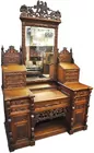 Ornately Carved Lg. Antq. Vanity