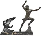 Deco Sculpture of Man & Bird