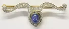 14K Star Sapphire and  Diamond Pin