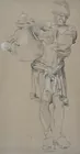 Sir Frank Brangwyn Chalk Drawing