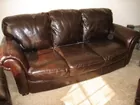 Leather 3 cushion sofa