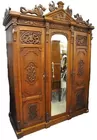 Ornately Carved Oak Wardrobe