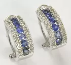 Pr. 14K Sapphire & Diamond Earrings