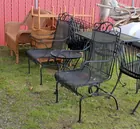 Iron Rocking chairs & table