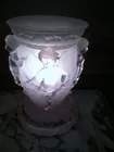 Pair of Crystaline  Cherub Lamps