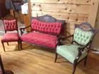 3 piece Mahogany Settee with Inlay 