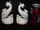 PAIR Carved IVORY BIRDS