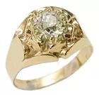 14K Ring w/Lg. Mine-Cut Diamond