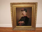 Early Framed Oil On Canvas - Confederate Soldier