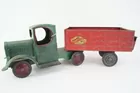 Emmet's toy steel truck with delivery trailer