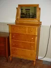 Birds Eye Maple Mirror Back Chest of Dra