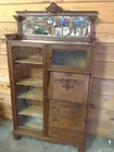 Solid Oak Bookcase Secretary Desk