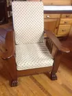 Oak Morris Chair with Claw Feet