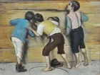 Painting of Boys sgd. E. Bianc_ ?