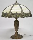 24 in. Tall Antq. Slag Glass Lamp