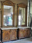 Pr. of Lg. Antq. Dressers w/Mirrors