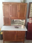 OAK KITCHEN CABINET W/ FLOUR BIN