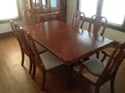 Solid oak Table and six chairs